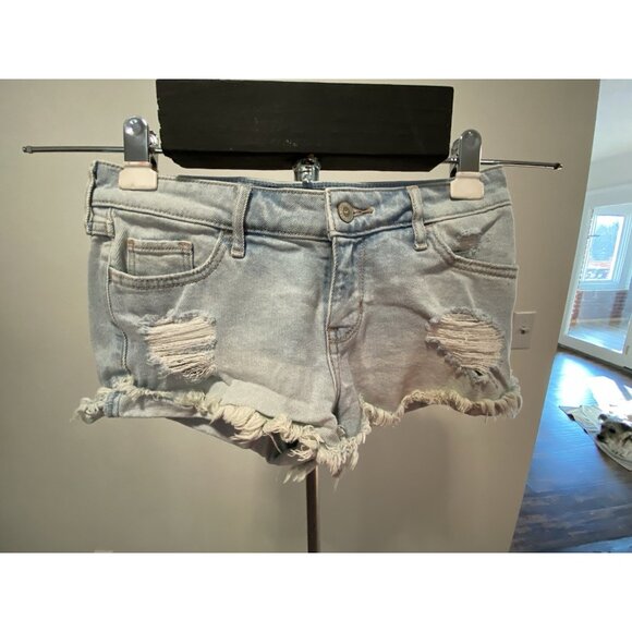 Hollister Pants - Hollister Women's Jr Size 1 Blue Shorts 28X2” Distressed Stretch Jean